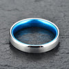 Silver Tungsten Wedding Ring - Pristine Blue - Rings By Pristine