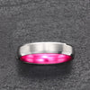 Silver Tungsten Wedding Ring - Pristine Purple - Rings By Pristine