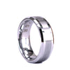 Tungsten Beveled Edge Brushed Mens 8mm Wedding Band - Rings By Pristine