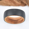 Tungsten Ring, Olive Wood Ring, Mens Wedding Band, Wood Wedding Ring, Mens Wood Band, Black Tungsten Ring, Tungsten Mens Wedding Ring - Rings By Pristine