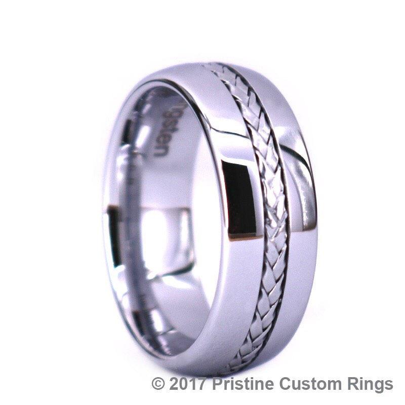 Tungsten & Sterling Silver Wedding Band - Rings By Pristine