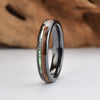 Whiskey Barrel Wood Abalone Shell Guitar String Black Ceramic Ring Mens Wedding Band Custom Rings By Pristine - Rings By Pristine