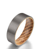Whisky Barrel Gun Metal Grey Tungsten Ring 8MM - Rings By Pristine