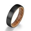 Whisky Barrel Oak Black Tungsten Men's Wedding Band 5MM-8MM - Rings By Pristine