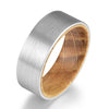 Whisky Barrel White Oak Wood Mens Tungsten Wedding Ring Comfort Fit Band Wooden Rings - Rings By Pristine