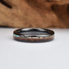 Whisky Barrel Wood Abalone Shell Guitar String Black Ceramic Ring Mens Wedding Band Custom Rings By Pristine - Rings By Pristine