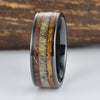 Whisky Barrel Wood Black Ceramic Wedding Band - Rings By Pristine
