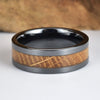 Whisky Barrel Wood Black Ceramic Wedding Band - Rings By Pristine