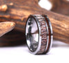 White Titanium Ring - Exotic Antler & Koa Wood - Rings By Pristine