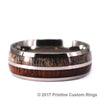 White Titanium Ring - Exotic Antler Koa Wood - Rings By Pristine
