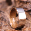 White Titanium Ring - Exotic Koa Wood - Rings By Pristine