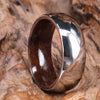 White Titanium Ring - Exotic Walnut Wood - Rings By Pristine