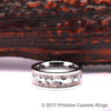 White Tungsten Ring - Exotic Antler Silver Foil - Rings By Pristine