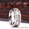 White Tungsten Ring - Exotic Antler Silver Foil - Rings By Pristine