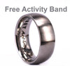 White Tungsten Ring - Exotic Olive Wood - Rings By Pristine