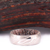 Wood Grained Damascus Steel Wedding Ring - Exotic Antler - Rings By Pristine