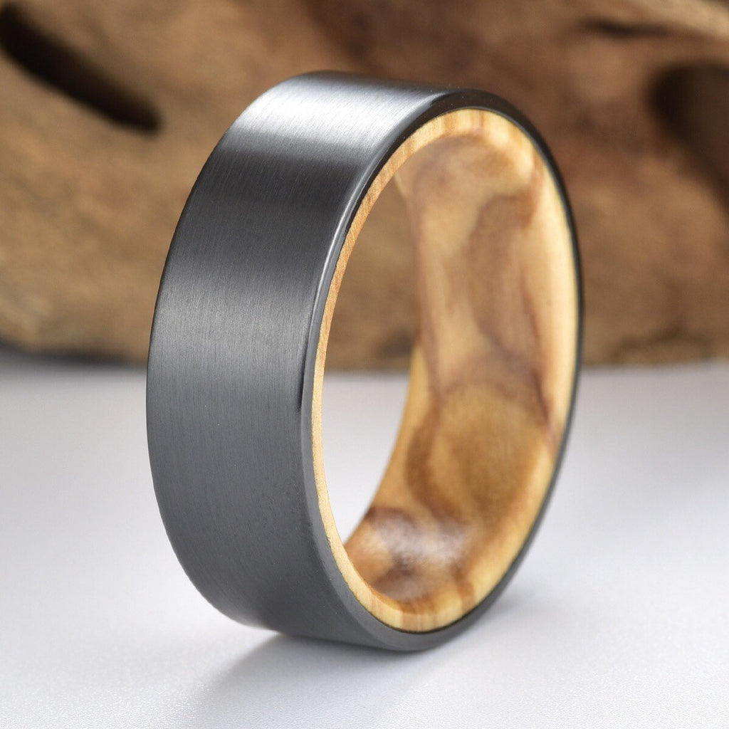 Minter + Richter | Black Zirconium Mens Ring | Handcrafted Zirconium  Wedding Ring - ATOMIC GROOVE